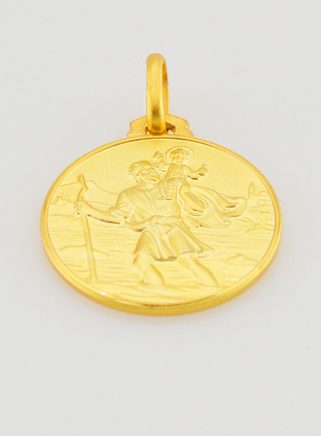 Médaille de Baptême Saint Christophe en Plaqué Or (pic 2)