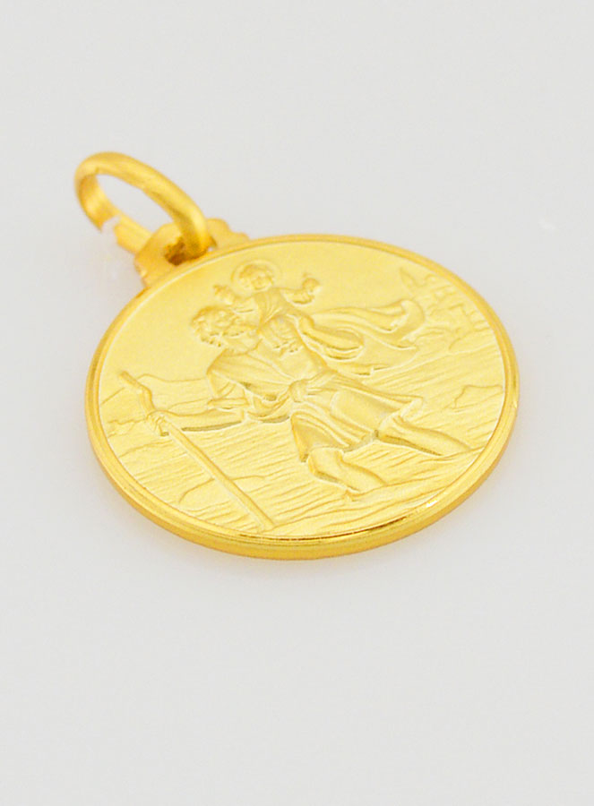 Médaille de Baptême Saint Christophe en Plaqué Or (pic 3)