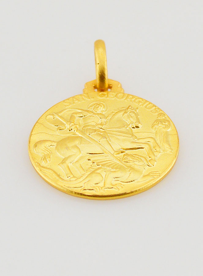 Médaille de Baptême Saint Georges en Plaqué Or (pic 2)