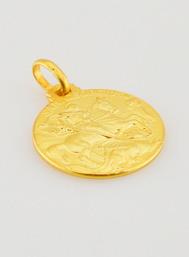 Médaille de Baptême Saint Georges en Plaqué Or (pic 3)