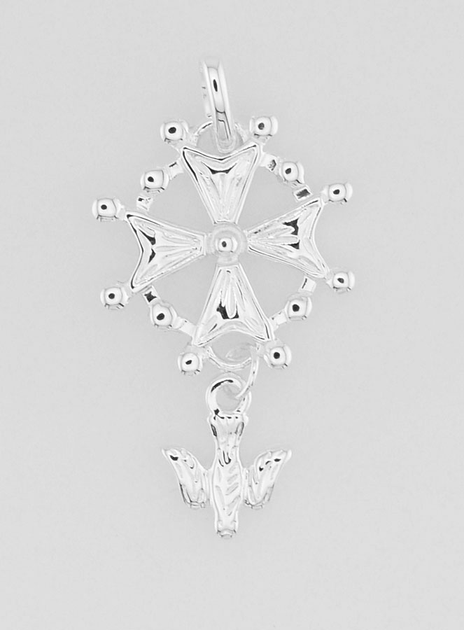 Pendentif Croix de Baptême Esprit Saint en Argent Massif (pic 1)