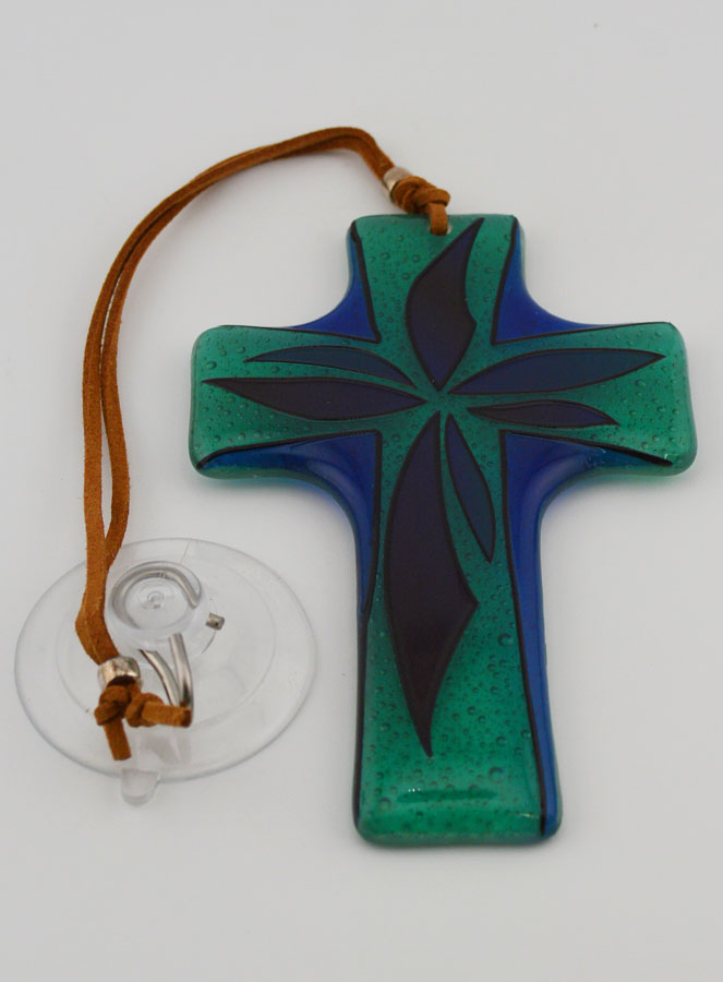 Cadeau de Baptême - Croix en Verre Artisanale (pic 2)
