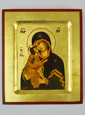 Icône Vierge de Vladimir - Cadeau de Baptême (pic 1)