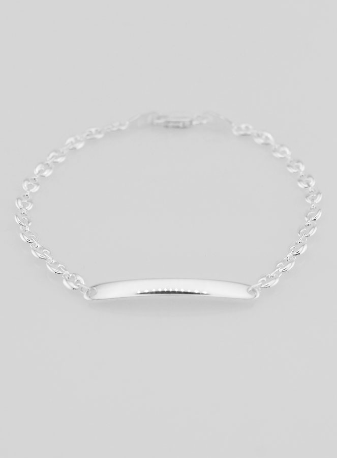 Gourmette de Baptême en Argent - Maille Grain de Café 4mm (pic 1)