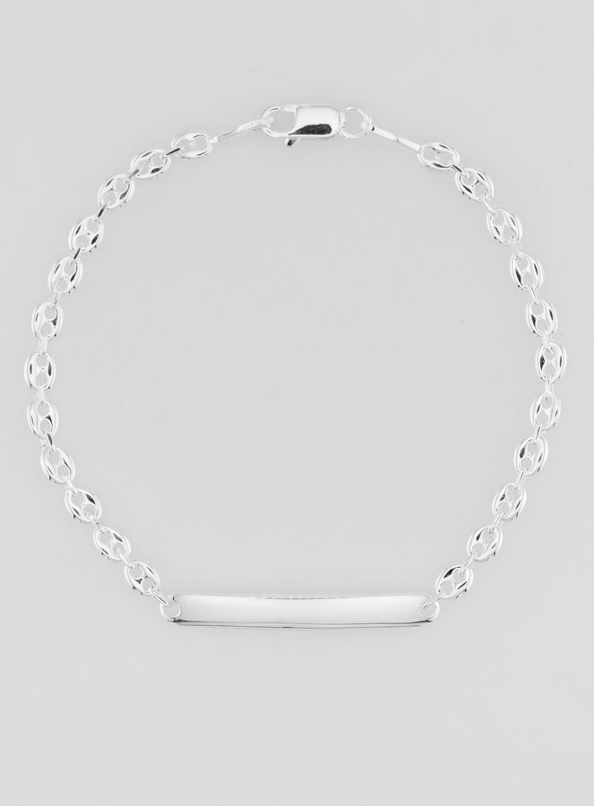Gourmette de Baptême en Argent - Maille Grain de Café 4mm (pic 2)