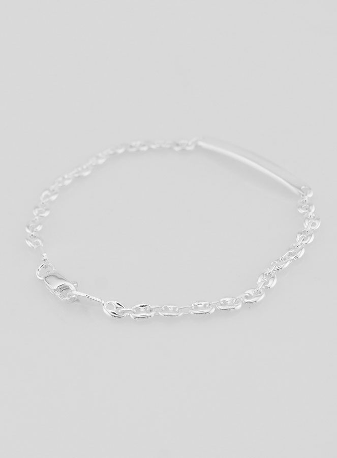 Gourmette de Baptême en Argent - Maille Grain de Café 4mm (pic 4)