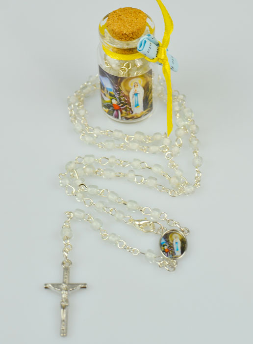 Chapelet de Communion en Perles de Cristal Blanc (pic 2)