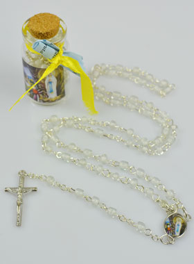 Chapelet de Communion Fille en Perles de Cristal Blanc (pic 1)
