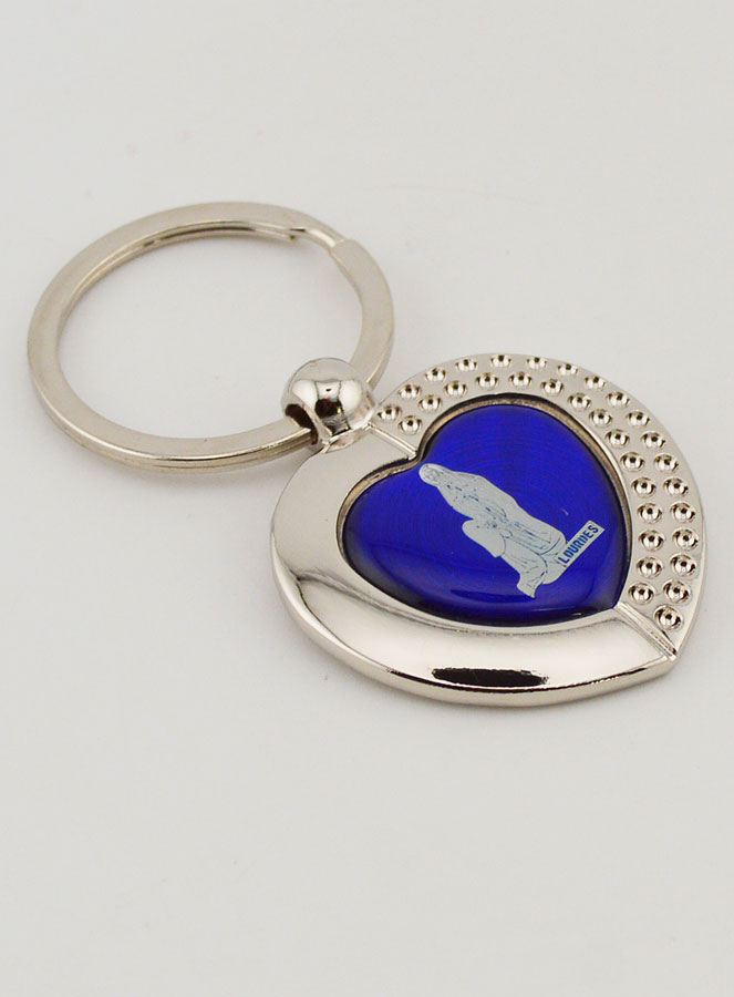 Porte-Clés Coeur Bleu Notre Dame de Lourdes (pic 3)