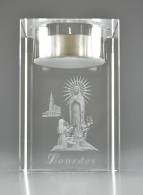 Bougeoir en Verre Notre Dame de Lourdes (pic 1)