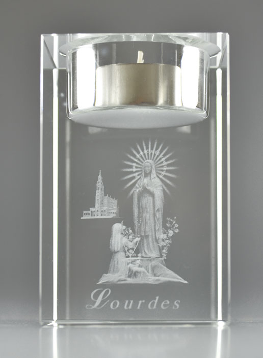 Bougeoir en Verre Notre Dame de Lourdes (pic 2)
