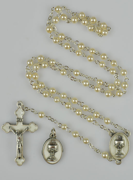 Chapelet de Première Communion en Argent et sa Médaille (pic 2)