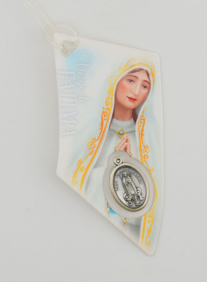 Plaque Auto Rétroviseur - Vierge Notre Dame de Fatima (pic 1)