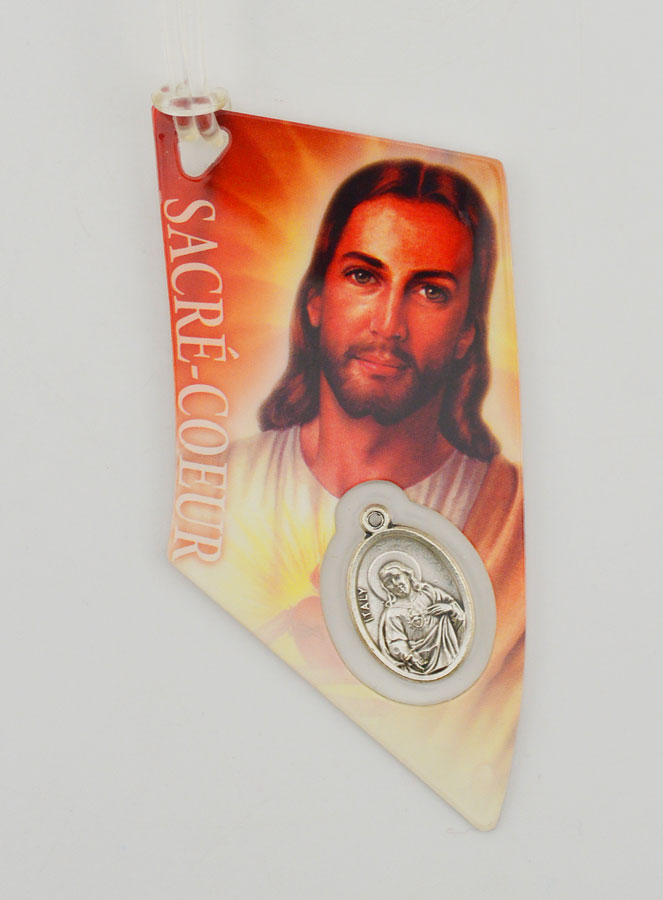Plaque Auto Rétroviseur - Sacré Coeur de Jésus (pic 1)