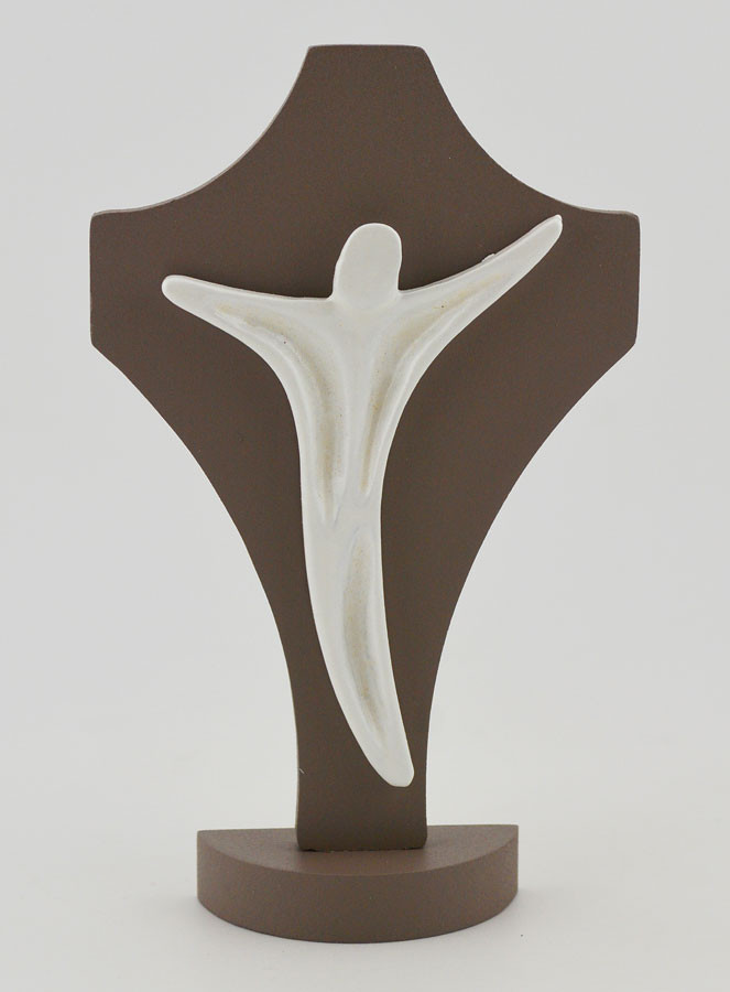 Crucifix Stylisé en Céramique et Bois (pic 1)