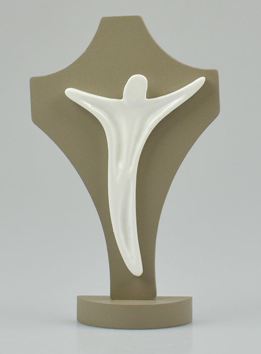 Croix Stylisé en Céramique et Bois (pic 2)