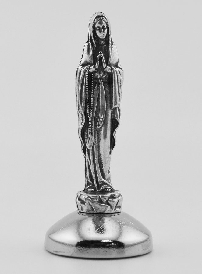Statue Notre Dame de Lourdes sur Socle Aimanté - 5 cm (pic 1)
