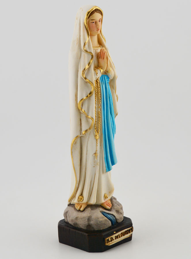 Statuede  Notre Dame de Lourdes Polychromée sur Socle  - 15 cm (pic 3)