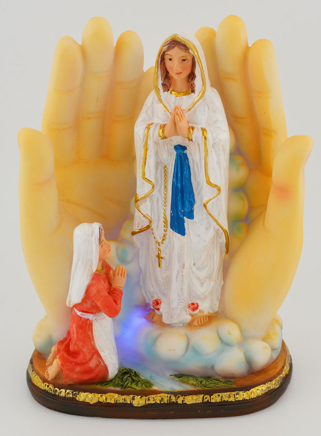 Statue Lumineuse Notre Dame de Lourdes - 14 cm (pic 1)