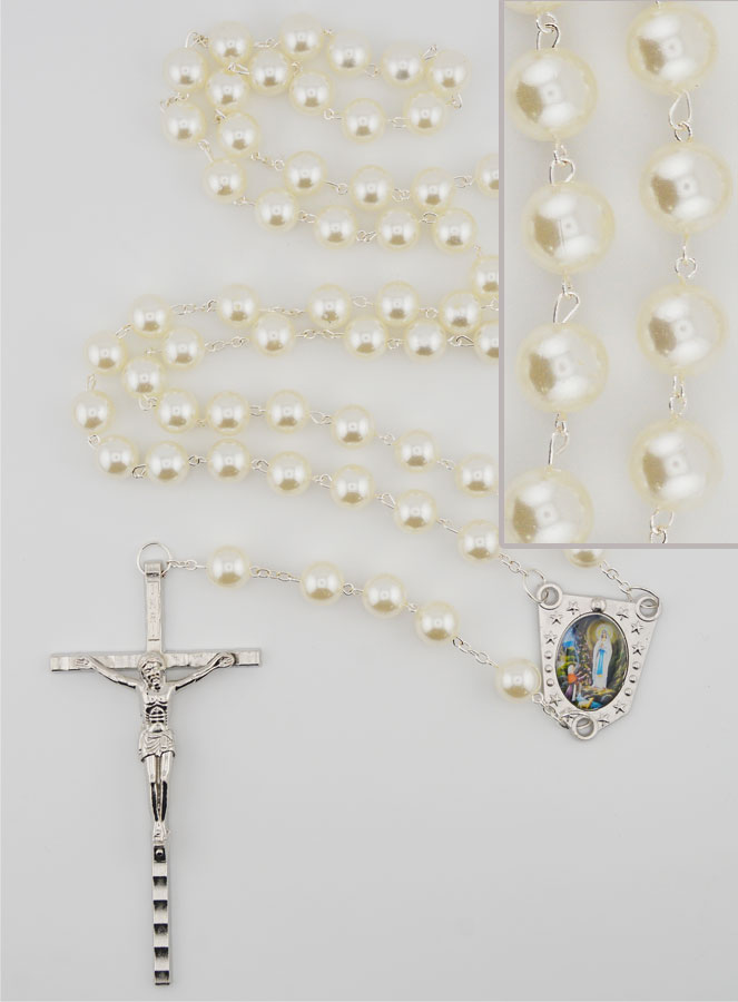 Grand Chapelet en Perles de Nacre - 80 cm (pic 1)