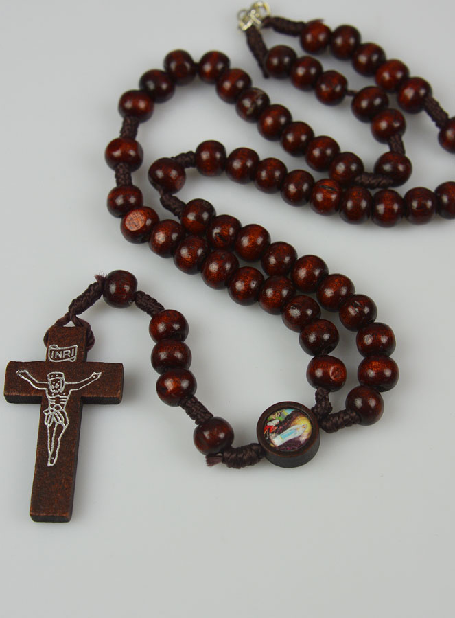 Chapelet Collier Mode en Bois sur Corde - 40 cm (pic 2)
