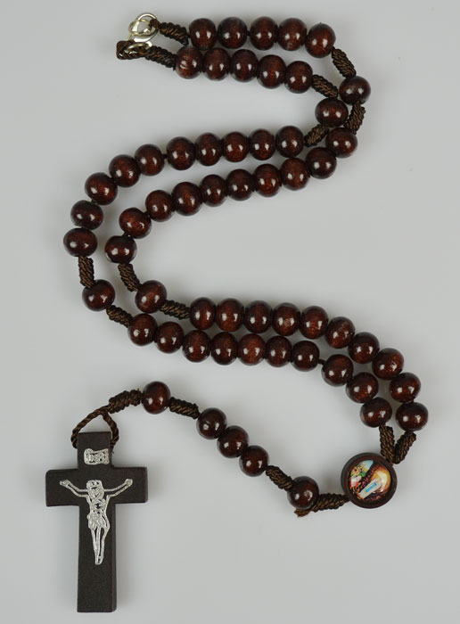 Chapelet de Lourdes Collier en Bois - 40 cm (pic 2)