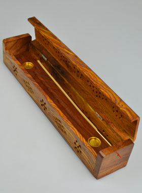 Brûle- Encens Tibétain Carré en Bois - 30 cm (pic 1)
