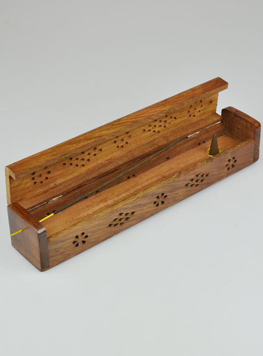 Brûle- Encens Tibétain Carré en Bois - 30 cm (pic 3)
