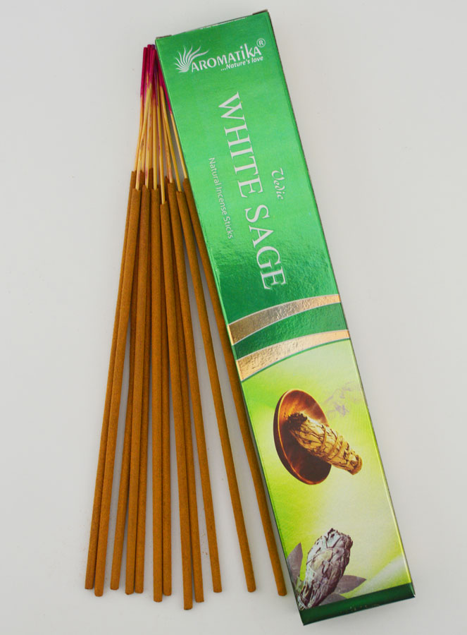Encens Bâtonnets Sauge Blanche - Aromatika 15 gr (pic 1)