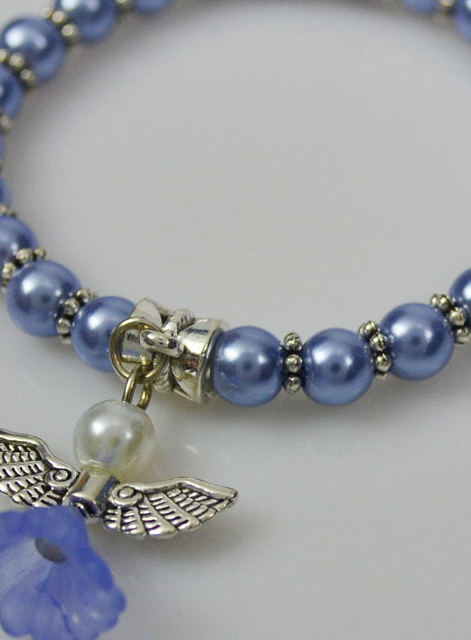 Bracelet Religieux Enfant Ange-Gardien - Perles Bleues (pic 4)