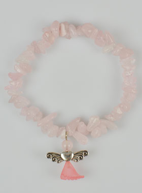 Bracelet Religieux Ange Protecteur - Pierre Quartz Rose (pic 1)