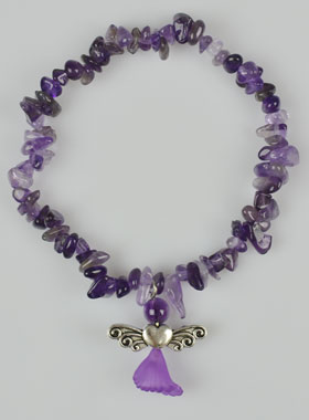 Bracelet Religieux Ange Protecteur - Pierre Améthyste (pic 1)