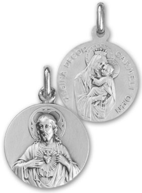 Médaille Scapulaire en Argent 925/1000 - 18 mm (pic 1)