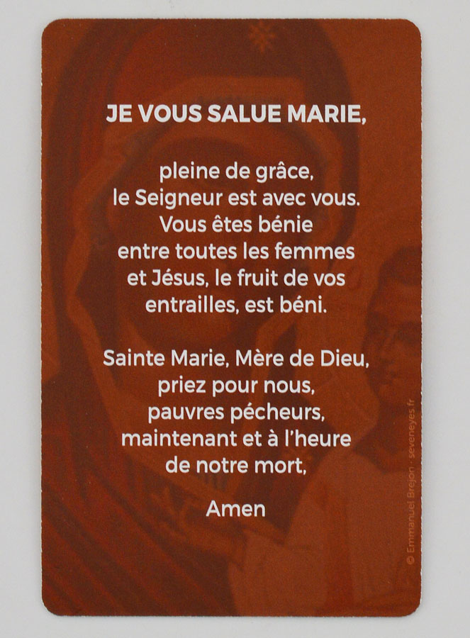 Lot de 10 Cartes - Prière Je vous salue Marie (pic 4)