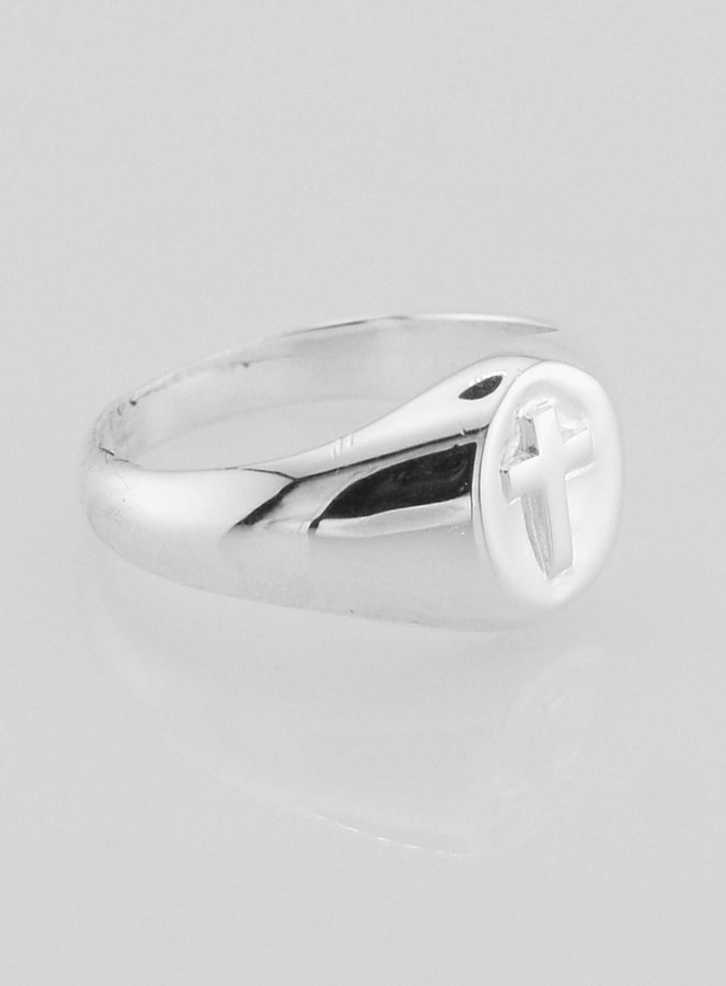 Bague Chevalière Croix du Christ en Argent Massif - Taille 58 (pic 3)