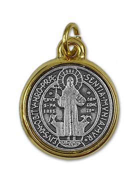 Médaille de Saint Benoît Dorée - 20 mm (pic 3)