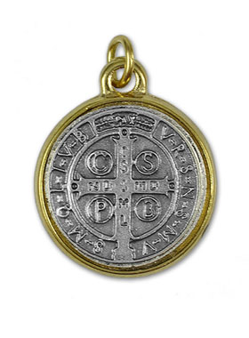 Médaille de Saint Benoît Dorée - 25 mm (pic 2)