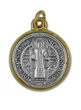 Médaille de Saint Benoît Dorée - 25 mm (pic 3)