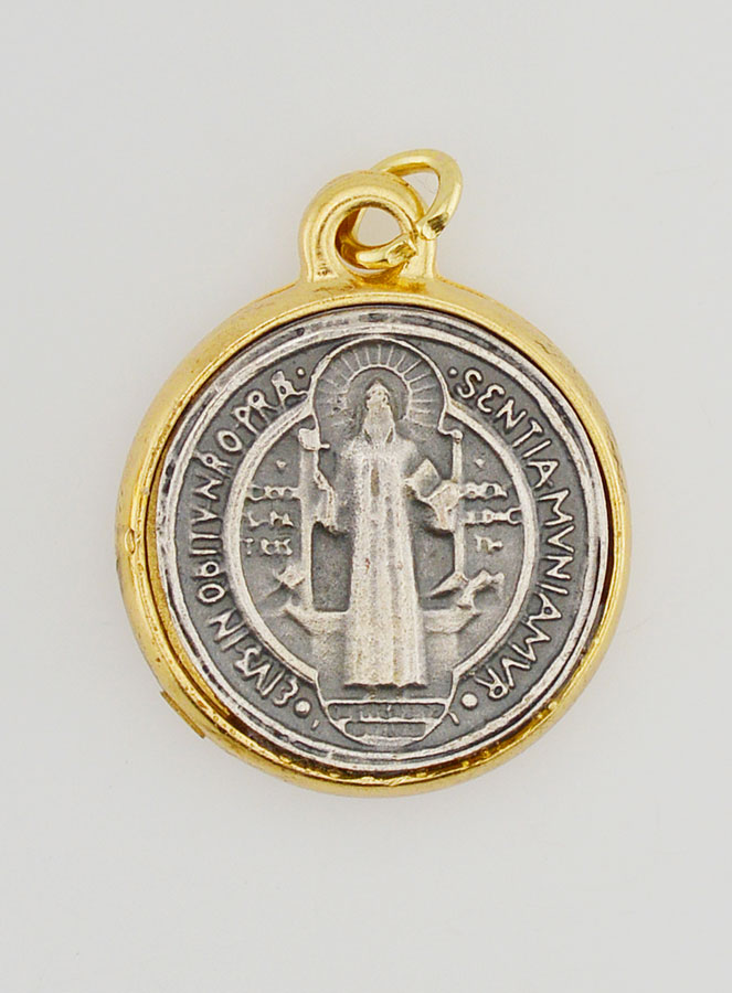 Médaille de Saint Benoît Dorée - 25 mm (pic 4)