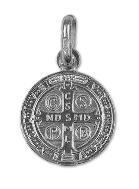Médaille Saint Benoit en Argent Massif - 15 mm (pic 2)