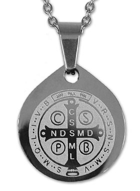 Médaille de Saint Benoît Argentée + Chaîne (pic 1)