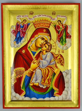 Icône Byzantine Vierge Couronnée - 24 cm (pic 1)