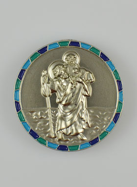 Plaque Auto Saint Christophe Argent et Email (pic 1)