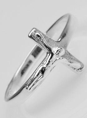 Bague Croix du Christ en Argent 925/1000 - Taille 62 (pic 1)