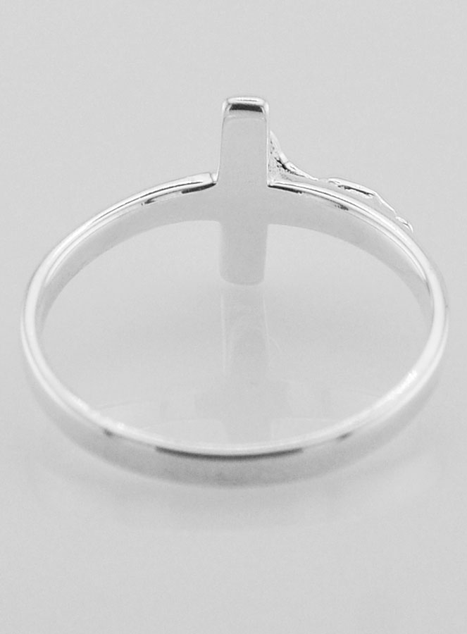 Bague Croix du Christ en Argent 925/1000 - Taille 60 (pic 4)