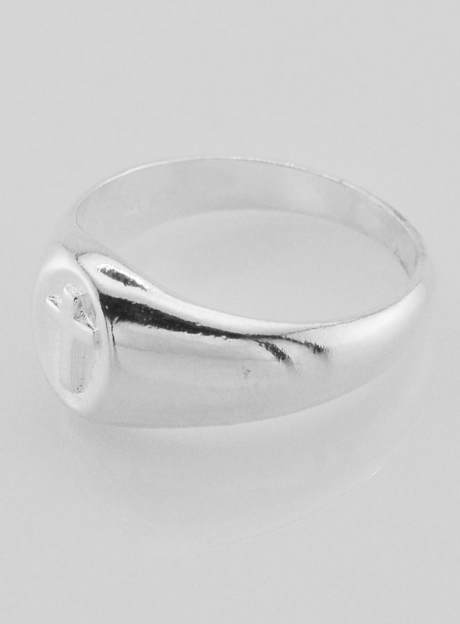 Bague Chevalière Croix du Christ en Argent Massif - Taille 62 (pic 3)