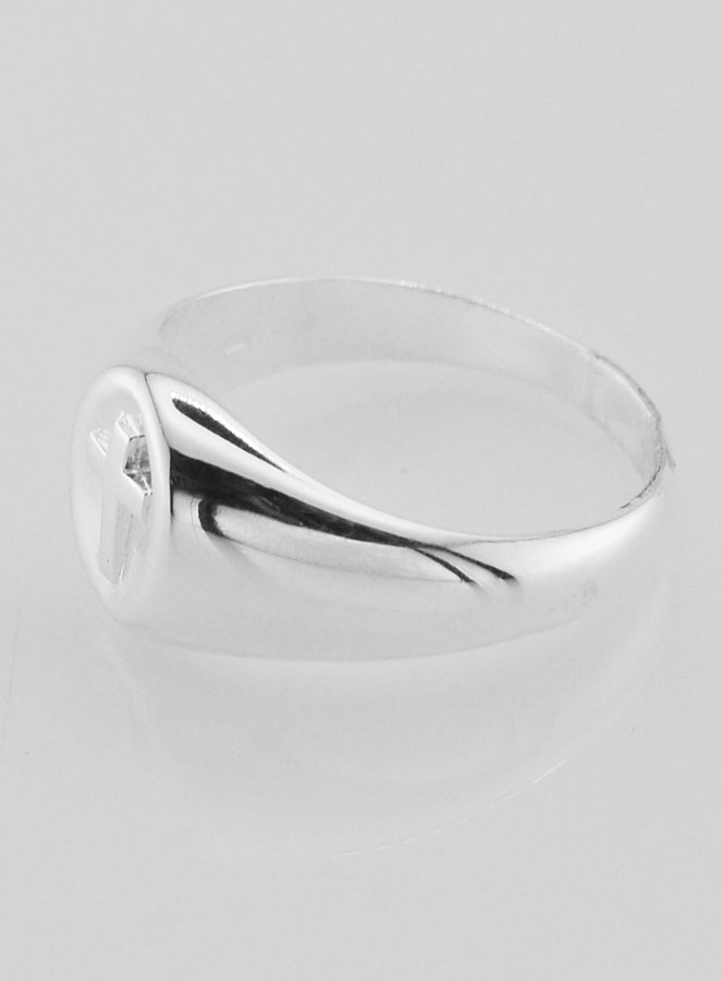 Bague Chevalière Croix du Christ en Argent Massif - Taille 60 (pic 3)