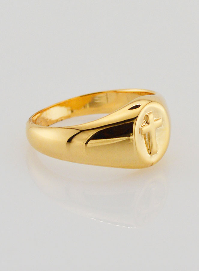 Bague Chevalière Croix du Christ - Taille 62 (pic 3)