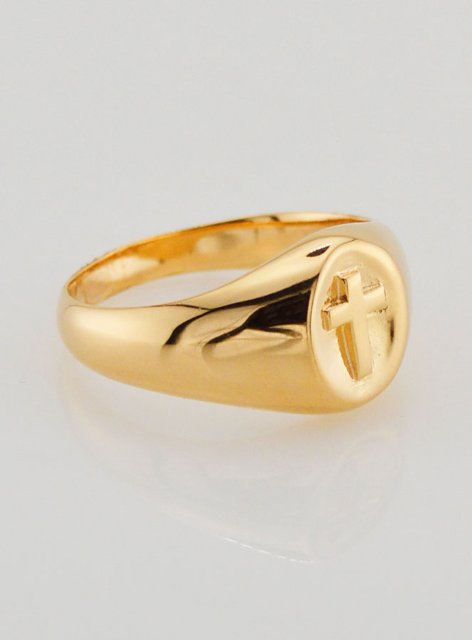 Bague Chevalière Croix du Christ - Taille 60 (pic 3)