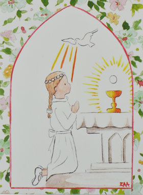 Image de Communion - Communiante et Jésus Pain de Vie (pic 1)